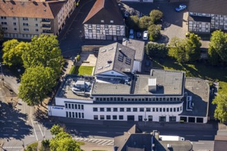 Aerial photo, Hellweger Anzeiger and Westfälische Rundschau, waterway, Unna, Ruhr area, North
