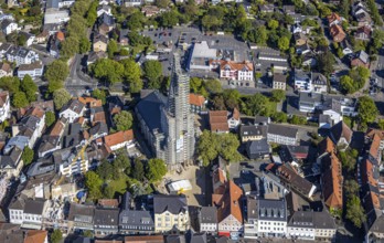 Aerial view, townscape, old town, renovation protestant town church, Unna, Ruhr area, North