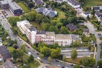 Aerial view, residential area Paracelsusstraße, Losenburg, Velbert, Ruhr area, North