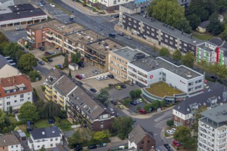Aerial view, Sparkasse Velbert, shopping mile, Heiligenhauser Straße, Velbert, Ruhr area, North