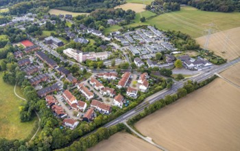 Aerial view, residential area Paracelsusstraße, Losenburg, Velbert, Ruhr area, North