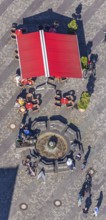 Aerial view, market place, Unna, Ruhr area, North Rhine-Westphalia, Germany, distance rule,