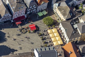 Aerial view, market place, Café Extrablatt Unna, Unna, Ruhr area, North Rhine-Westphalia, Germany,
