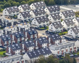 Aerial view, Winkelstraße housing estate, Oberstadt, Velbert, Ruhr area, North Rhine-Westphalia,