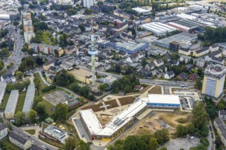Aerial photo, construction site, Kastanienallee development area, Kastanienallee primary school,