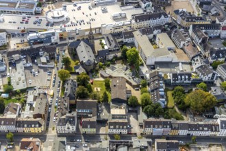 Aerial view, St. Marien Kirche, Kindertagesstätte St. Marien, Velbert, Ruhr area, North