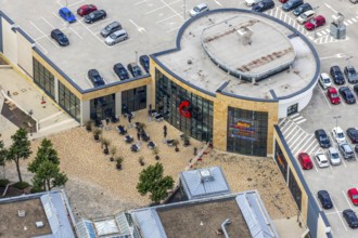 Aerial view, StadtGalerie Velbert, Velbert, Ruhr area, North Rhine-Westphalia, Germany, DE,