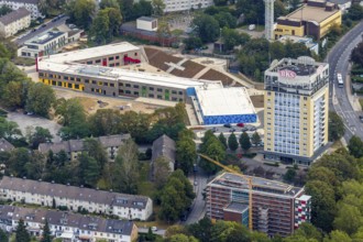 Aerial view, construction site, Kastanienallee development area, Kastanienallee primary school, BKS