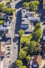 Aerial photo, Hellweger Anzeiger and Westfälische Rundschau, waterway, Unna, Ruhr area, North