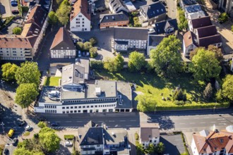 Aerial photo, Hellweger Anzeiger and Westfälische Rundschau, waterway, Unna, Ruhr area, North