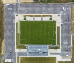 Aerial view, new Oberliga stadium, EMKA Sportzentrum Velbert, Röttgen, Velbert, Ruhr area, North