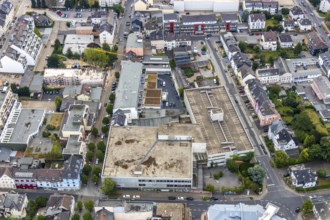 Aerial view, remodelling Friedrichstraße, Hertie ruin, planned demolition, Velbert, Ruhr area,
