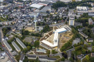 Aerial photo, construction site, Kastanienallee development area, Kastanienallee primary school,