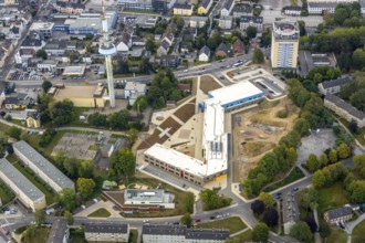 Aerial photo, construction site, Kastanienallee development area, Kastanienallee primary school,