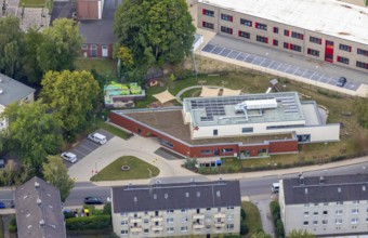 Aerial photograph, construction site, Kastanienallee development area, Kastanienallee primary
