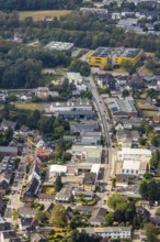 Aerial view, industrial area Lieversfeld, Berufskolleg Niederberg, construction site Am