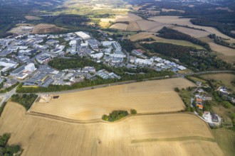 Aerial view, industrial area Röbbeck, Stahlstraße, farmland Großes Feld, planned industrial area,