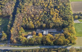 Aerial photo, Janusz-Korczak Förderschule, Im Wald, Möllen, Voerde, Ruhr area, North