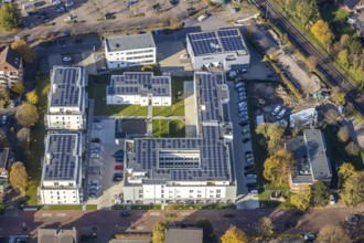 Aerial view, Senioren-Park carpe diem Voerde, Voerde, Ruhr area, North Rhine-Westphalia, Germany,