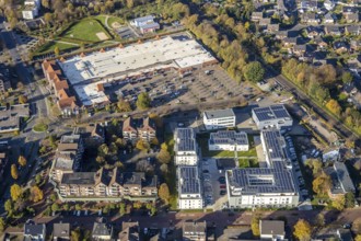 Aerial view, Senioren-Park carpe diem Voerde, Voerde, Ruhr area, North Rhine-Westphalia, Germany,