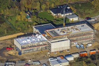 Aerial view, construction site, new building, Am Dreieck, Wesel-Datteln-Kanal, Friedrichsfeld,
