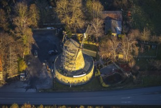 Aerial view, renovation of Die Mühle, gastronomy Ristorante Il Mulino Da Vito e Rosa, Neheimer