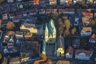 Aerial view, Basilica of the Visitation of the Virgin Mary, Walburgisstraße, Old pilgrimage church,