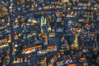 Aerial view, Basilica of the Visitation of the Virgin Mary, Walburgisstraße, old pilgrimage church,