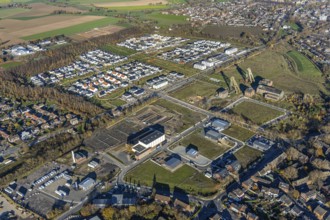 Aerial view, former Niederberg colliery, Dicksche Heide development area, Niederberg Park,