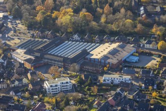 Aerial view, Paradies GmbH specialised shop for bedding, Vluyn, Neukirchen-Vluyn, Ruhr area, North