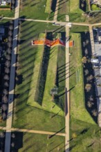 Aerial view, playground, Dicksche Heide development area, Niederberg Park, Neukirchen,