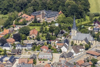 Aerial view, St. Dionysius Catholic Church, Kirchstraße, St. Franziskus-Haus, Pröbstingstraße,