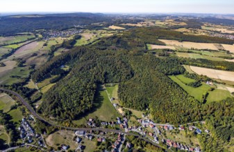 Aerial view, Hömerberg Forest, Himminghausen, Nieheim, East Westphalia-Lippe, OWL, North
