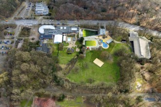 Aerial view, Solbad Vonderort, wellness centre, Osterfeld, Oberhausen, Ruhr area, North