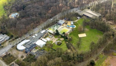 Aerial view, Solbad Vonderort, wellness centre, Osterfeld, Oberhausen, Ruhr area, North
