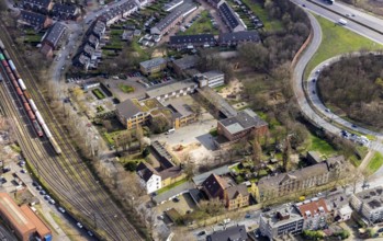 Aerial photo, Overbergschule, Schillerschule, Arminstraße, Osterfeld, Oberhausen, Ruhr area, North