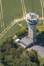 Aerial view, Baumberge, Longinusturm, Nottuln, Münsterland, North Rhine-Westphalia, Germany,