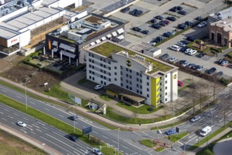 Aerial view, The ASH - Oberhausen, B&B Hotel Oberhausen am Centro, Oberhausen, Ruhr area, North