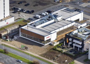 Aerial view, XIAO Restaurant, The ASH - Oberhausen, Oberhausen, Ruhr area, North Rhine-Westphalia,