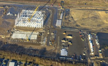 Aerial view, Logport V, Weierheide Waldteichstraße, retail chain Edeka Rhein-Ruhr, new central