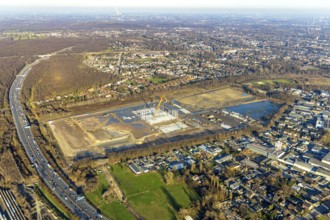 Aerial view, Logport V, Weierheide Waldteichstraße, retail chain Edeka Rhein-Ruhr, new central