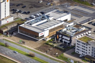 Aerial view, XIAO Restaurant, The ASH - Oberhausen, Oberhausen, Ruhr area, North Rhine-Westphalia,
