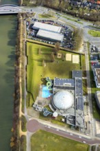 Aerial view, AQUApark Oberhausen adventure pool, Oberhausen, Ruhr area, North Rhine-Westphalia,