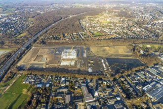 Aerial view, Logport V, Weierheide Waldteichstraße, retail chain Edeka Rhein-Ruhr, new central