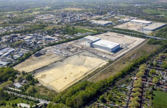 Aerial view, Logport V, Duisburger Hafen AG, Duisport, EDEKA logistics centre, central warehouse,