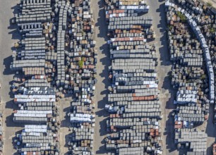 Aerial view, Basamentwerke Böcke GmbH, concrete plant, concrete blocks, concrete blocks, Sterkrade,