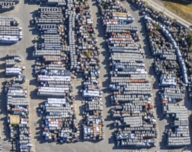 Aerial view, Basamentwerke Böcke GmbH, concrete plant, concrete blocks, concrete blocks, Sterkrade,