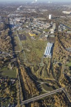Aerial view, Neue Mitte, CentrO site, gasometer renovation measures, Poco Einrichtungsmarkt,