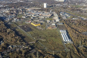 Aerial view, Neue Mitte, CentrO Geläƒände, Gasometer renovation measures, Poco Einrichtungsmarkt,