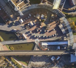 Aerial view, Platz der Guten Hoffnung, CentrO area, Borbeck, Oberhausen, Ruhr area, North